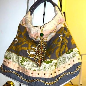 World Market Beaded Tote Handbag